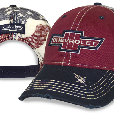 Chevrolet Heritage Red American Flag Mesh Back Cap