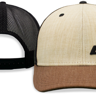 Stone Brown & Black Bowtie Snapback Mesh Cap