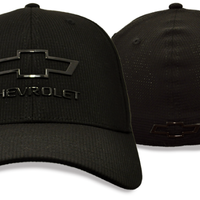 Chevrolet Black Airtek Performance. Flex Fit. Chrome Bowtie